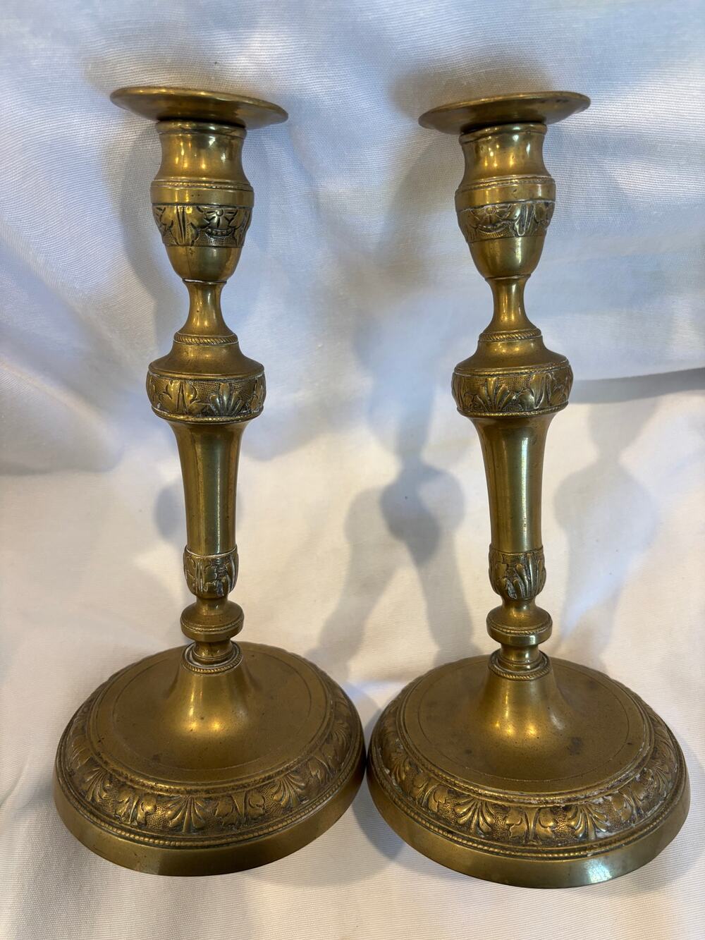 Vintage French Louis XVI Style Brass Candlesticks City of Paris Liberty House